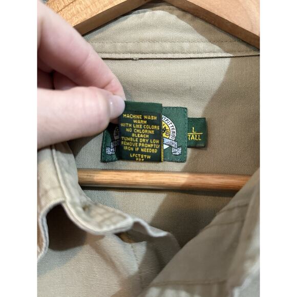 Cabelas Shirt Adult Large Tall Khaki Outdoor Gear Denim Fishing Utility Shacket - Picture 3 of 6